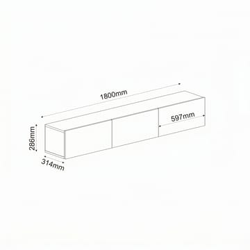 Bruveri TV-bänk 180x28,6x31,4 cm - Antracit - Products - Möbler - TV- & Mediamöbler - TV bänk & mediabänk