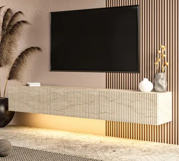 Bruveri TV-bänk 180x28,6x31,4 cm - Travertin - Products - Möbler - TV- & Mediamöbler - TV bänk & mediabänk