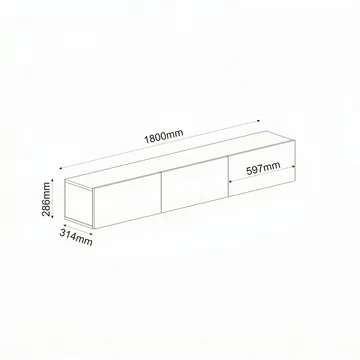 Bruveri TV-bänk 180x28,6x31,4 cm - Travertin - Products - Möbler - TV- & Mediamöbler - TV bänk & mediabänk