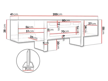 Calvenn Tv-Bänk Eldstad 200 cm - Products - Möbler - TV- & Mediamöbler - TV bänk & mediabänk