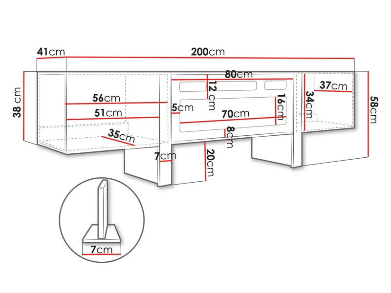 Calvenn Tv-Bänk Eldstad 200 cm - Products - Möbler - TV- & Mediamöbler - TV bänk & mediabänk