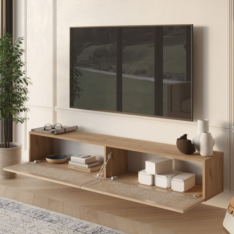 Canto TV-bänk 180x29,6x29,8 cm - Ek - Products - Möbler - TV- & Mediamöbler - TV bänk & mediabänk