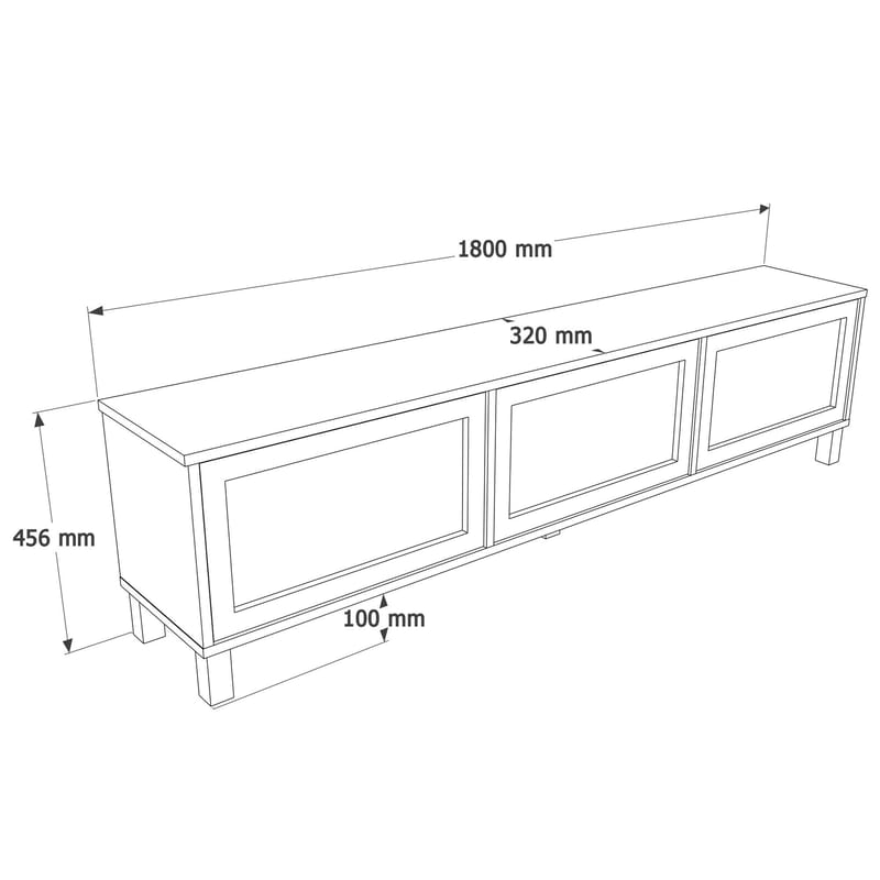 Dune TV-bänk 180x45,6x32 cm - Ek - Products - Möbler - TV- & Mediamöbler - TV bänk & mediabänk