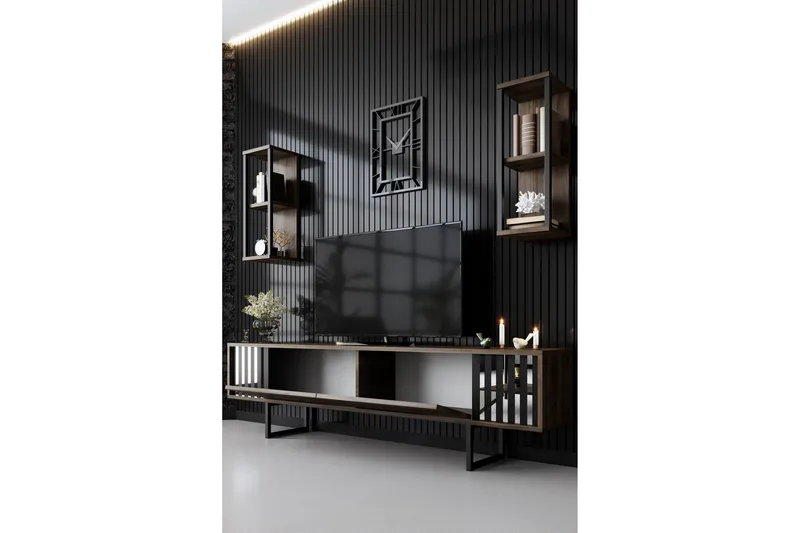 Erdem Tv-bänk 180 cm - Valnöt/Svart - Products - Möbler - TV- & Mediamöbler - TV bänk & mediabänk