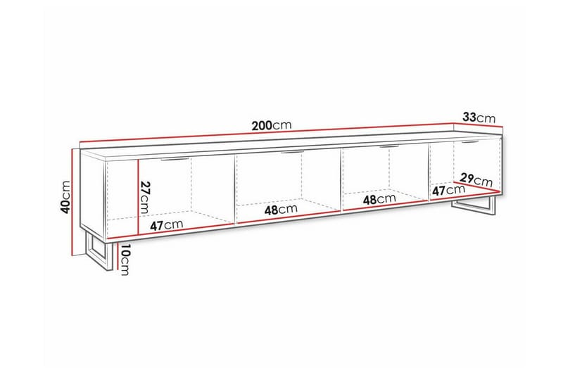 Galbally Tv-skåp 200 cm - Brun - Products - Möbler - TV- & Mediamöbler - TV-skåp