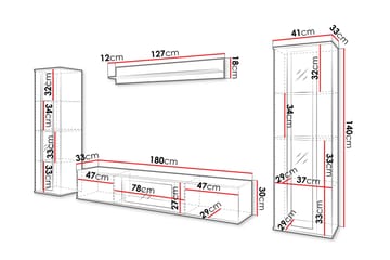 Gamal Tv-möbelset - Grå - Products - Möbler - TV- & Mediamöbler - TV-möbelset