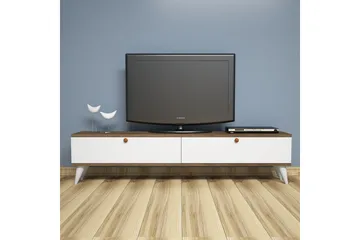Gersby TV-Bänk 160 cm - Vit/Brun - Products - Möbler - TV- & Mediamöbler - TV bänk & mediabänk