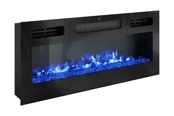 Glenndale Tv bänk med Förvaring + LED kamin + Belysning 190 - Svart - Products - Möbler - TV- & Mediamöbler - TV bänk & mediabänk