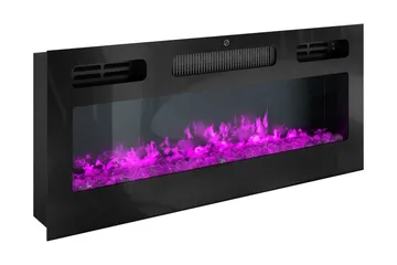 Glenndale Tv bänk med Förvaring + LED kamin + Belysning 190 - Svart - Products - Möbler - TV- & Mediamöbler - TV bänk & mediabänk