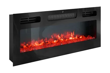 Glenndale Tv bänk med Förvaring + LED kamin + Belysning 190 - Svart - Products - Möbler - TV- & Mediamöbler - TV bänk & mediabänk