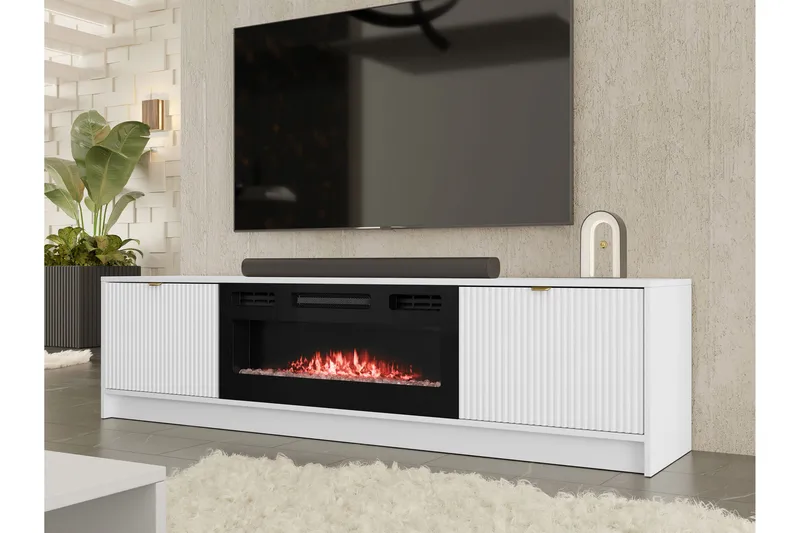 Gudelia Tv-bänk 182 cm - Vit - Products - Möbler - TV- & Mediamöbler - TV bänk & mediabänk