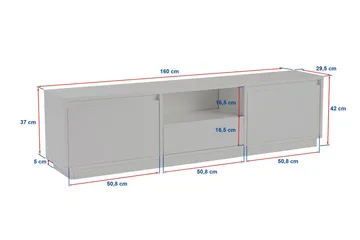 Gulliver Tv-bänk 160x30 cm - Svart - Products - Möbler - TV- & Mediamöbler - TV bänk & mediabänk