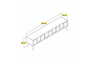 Hazim Tv-bänk 180 cm - Cream/Valnöt - Products - Möbler - TV- & Mediamöbler - TV bänk & mediabänk