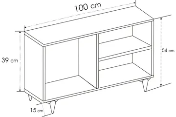 Hensiek TV-Bänk 100 cm - Antracit - Products - Möbler - TV- & Mediamöbler - TV bänk & mediabänk