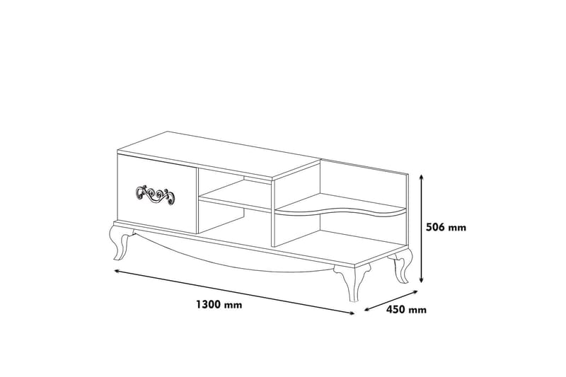 Hovdane TV-Bänk 130 cm - Vit - Products - Möbler - TV- & Mediamöbler - TV bänk & mediabänk