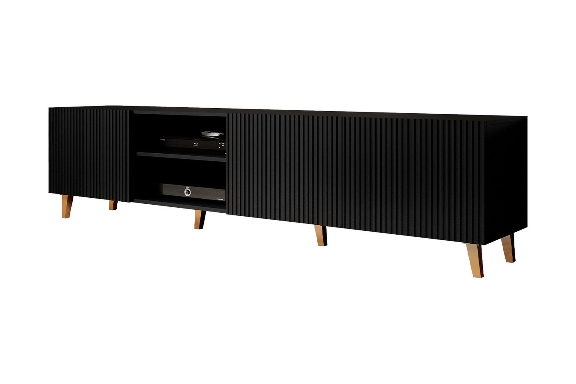 Juniskär Tv bänk med Förvaring + Hyllor 40x52x200