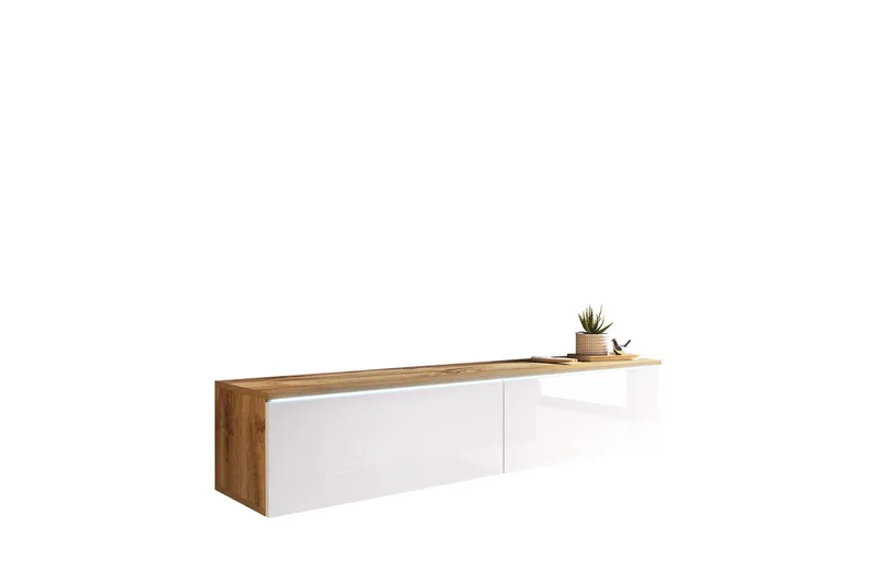 Kanak Tv-bänk 140 cm, Natur/Vit