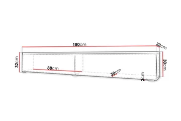 Kanak Tv-bänk 180 cm - Vit - Products - Möbler - TV- & Mediamöbler - TV bänk & mediabänk