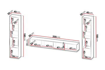 Kangana Tv-möbelset - Beige - Products - Möbler - TV- & Mediamöbler - TV-möbelset