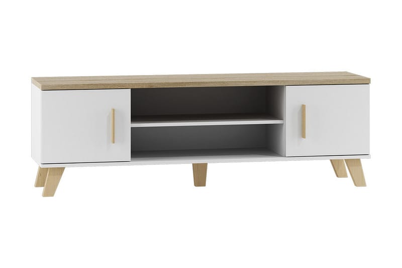 Kardos TV-bänk 160 cm - Vit/Ek - Products - Möbler - TV- & Mediamöbler - TV bänk & mediabänk