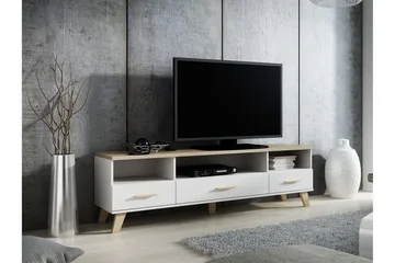 Kardos TV-bänk 180 cm - Vit/Ek - Products - Möbler - TV- & Mediamöbler - TV bänk & mediabänk