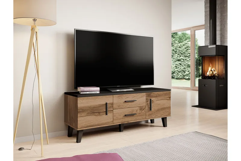 Kardos Tv-möbelset 140 cm - Natur/Svart - Products - Möbler - TV- & Mediamöbler - TV-möbelset