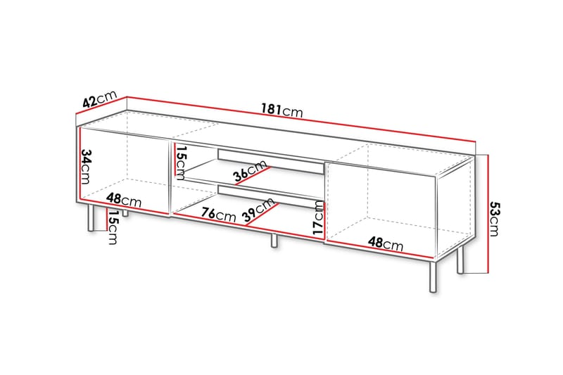 Lionel Tv-bänk 181 cm - Kashmir - Products - Möbler - TV- & Mediamöbler - TV bänk & mediabänk