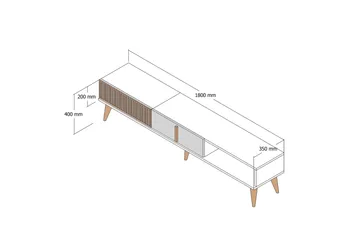 Lissione Tv-bänk 180 cm - Valnöt/Beige - Products - Möbler - TV- & Mediamöbler - TV bänk & mediabänk