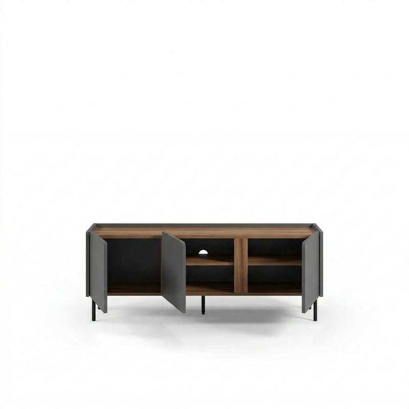 Lomar TV-bänk 140x53,9x35,5 cm - Antracit, naturlig ek, svart - Products - Möbler - TV- & Mediamöbler - TV bänk & mediabänk