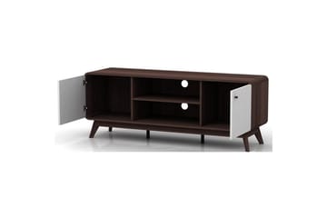 Lowboard Cassie 140x39x53 cm, Valnöt/Vit - 140x39x53 cm, Valnöt/Vit - Products - Möbler - TV- & Mediamöbler - TV bänk & mediabänk