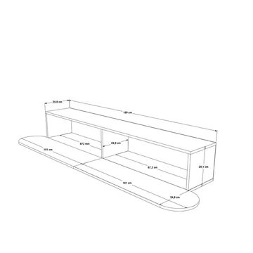 Lumina TV-bänk 180x29,5x31,6 cm - Sand - Products - Möbler - TV- & Mediamöbler - TV bänk & mediabänk