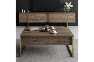 Luxe Tv-bänk 180x50 cm Brun/Guld - Hanah Home - Products - Möbler - TV- & Mediamöbler - TV bänk & mediabänk