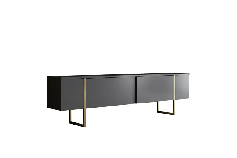 Luxe Tv-bänk 180x50 cm Svart/Guld - Hanah Home - Products - Möbler - TV- & Mediamöbler - TV bänk & mediabänk