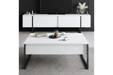 Luxe Tv-bänk 180x50 cm Vit/Svart - Hanah Home - Products - Möbler - TV- & Mediamöbler - TV bänk & mediabänk