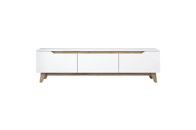 Lychester Tv-bänk 180x35 cm Vit/Brun, Hanah Home
