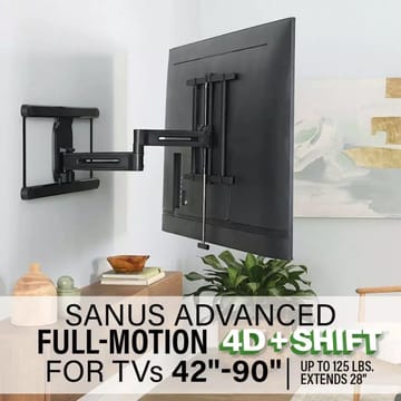 TV-Fäste Sanus 4D Max Vesa 600x400 42-90 Full Motion - Svart - Products - Möbler - TV- & Mediamöbler - Mediastativ & väggfäste - Tv-stativ & Tv-väggfäste