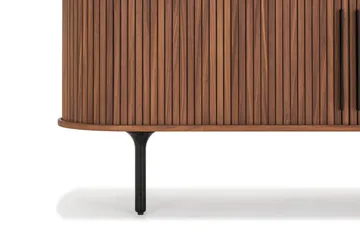 Noira Ribbad Oval TV-bänk 150 cm med Förvaring i Trä och Valnöt - Brun - Products - Möbler - TV- & Mediamöbler - TV bänk & mediabänk