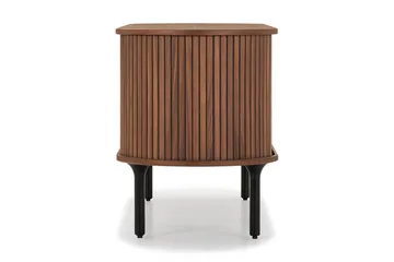 Noira Ribbad Oval TV-bänk 150 cm med Förvaring i Trä och Valnöt - Brun - Products - Möbler - TV- & Mediamöbler - TV bänk & mediabänk