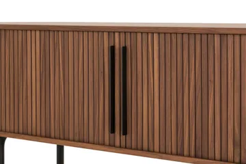 Noira Ribbad Oval TV-bänk 150 cm med Förvaring i Trä och Valnöt - Brun - Products - Möbler - TV- & Mediamöbler - TV bänk & mediabänk