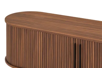 Noira Ribbad Oval TV-bänk 150 cm med Förvaring i Trä och Valnöt - Brun - Products - Möbler - TV- & Mediamöbler - TV bänk & mediabänk