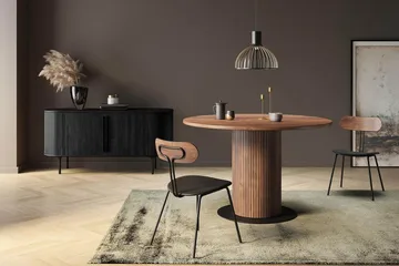 Noira Ribbad Oval TV-bänk 150 cm med Förvaring i Trä och Valnöt - Brun - Products - Möbler - TV- & Mediamöbler - TV bänk & mediabänk