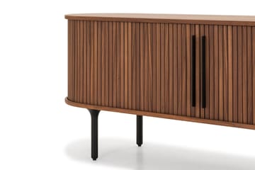 Noira Ribbad Oval TV-bänk 150 cm med Förvaring i Trä och Valnöt - Brun - Products - Möbler - TV- & Mediamöbler - TV bänk & mediabänk