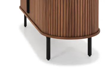 Noira Ribbad Oval TV-bänk 150 cm med Förvaring i Trä och Valnöt - Brun - Products - Möbler - TV- & Mediamöbler - TV bänk & mediabänk