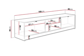 Novaj Tv-skåp 180 cm - Vit - Products - Möbler - TV- & Mediamöbler - TV-skåp