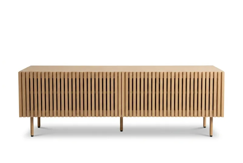 Peyra Ribbad Tv-bänk 160 cm, Natur