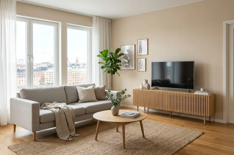 Peyra Ribbad Tv-bänk 160 cm - Natur - Products - Möbler - TV- & Mediamöbler - TV bänk & mediabänk