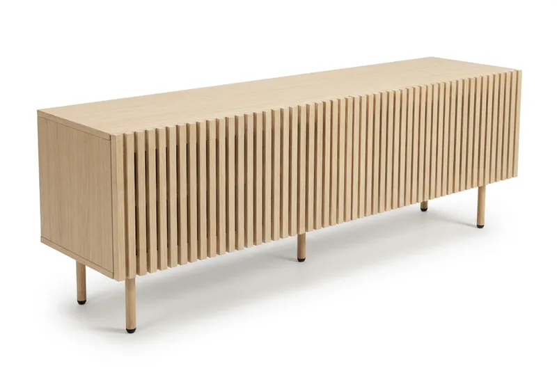 Peyra Ribbad Tv-bänk 160 cm - Natur - Products - Möbler - TV- & Mediamöbler - TV bänk & mediabänk