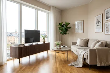 Peyra Ribbad Tv-bänk 200 cm - Valnöt - Products - Möbler - TV- & Mediamöbler - TV bänk & mediabänk