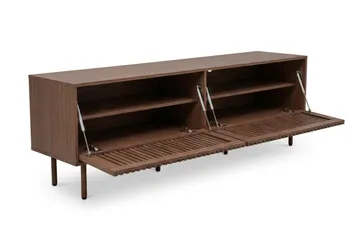 Peyra Ribbad Tv-bänk 200 cm - Valnöt - Products - Möbler - TV- & Mediamöbler - TV bänk & mediabänk