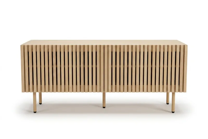 Peyra Ribbad Tv-bänk med Förvaring 120 cm - Ek - Products - Möbler - TV- & Mediamöbler - TV bänk & mediabänk
